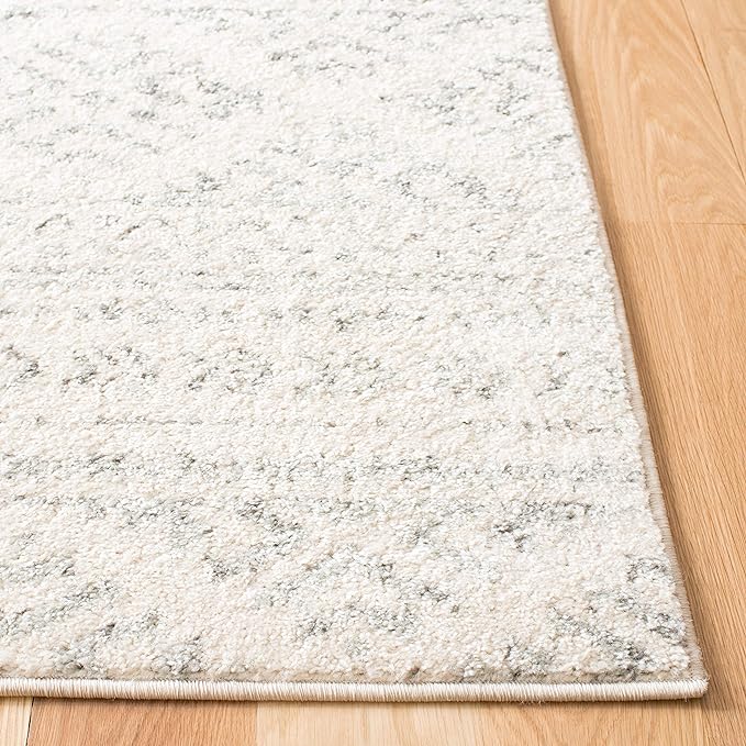 SAFAVIEH Tulum Collection Area Rug - 10' Square, Ivory & Grey, Moroccan Boho Tribal Design, Non-Shedding & Easy to Clean, Ideal for Living Room, Bedroom, Dining Space (TUL272A)