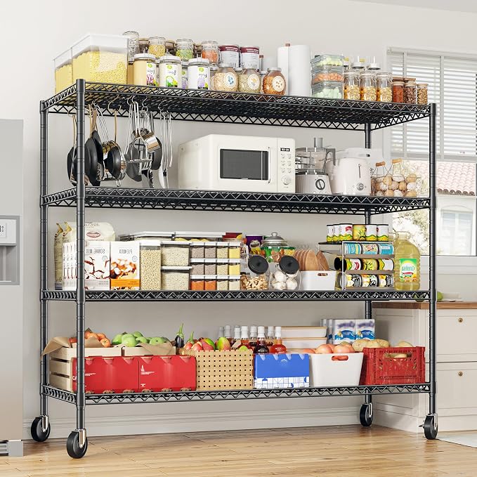 REIBII 55.5''W Storage Shelves 2500LBS Wire Shelving Rack - Image 9