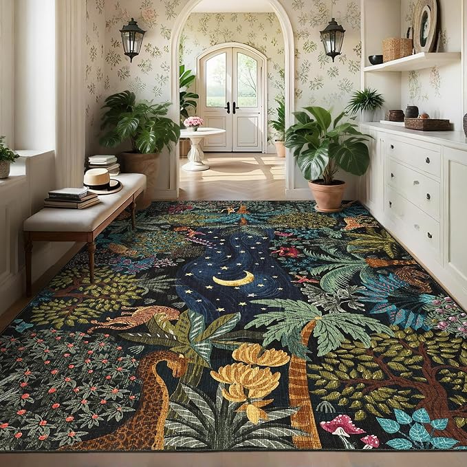 GarveeHome 6x9 Area Rug Jungle Green Washable Rugs - Image 3