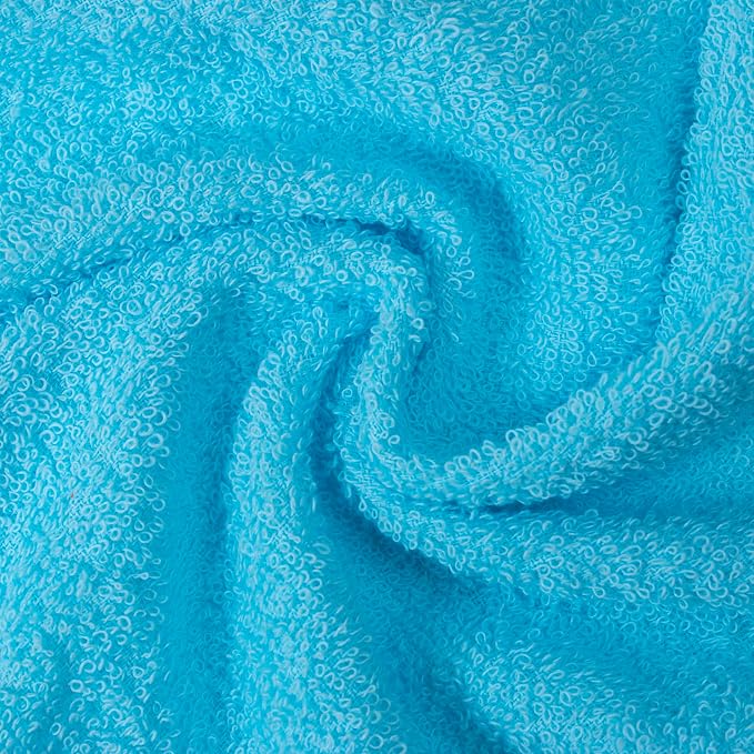 Textila Terry Wash Cloths – Pack of 10, Aqua Blue, 12x12 Inches – Soft - Image 8