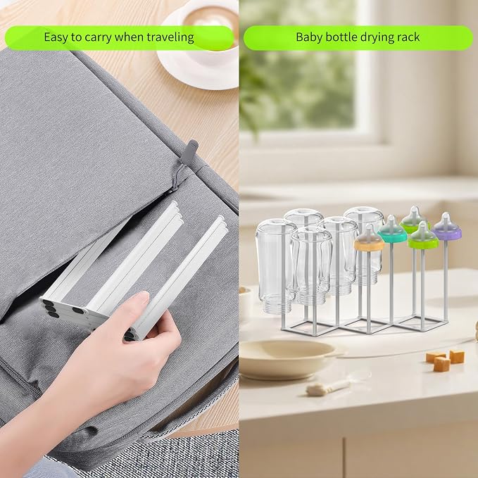 Collapsible Bottle Drying Rack, Foldable Baby Bottle Drying Rack, Portable - Image 5