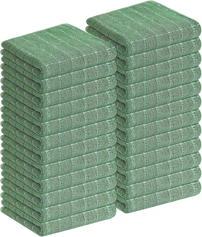 Homaxy 100% Cotton Terry Kitchen Towels, Checkered Designed, Soft and Super by Homaxy