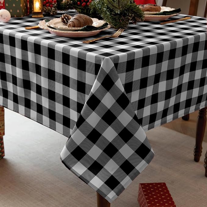 Waterproof Plaid Tablecloth Fabric by Essifunia