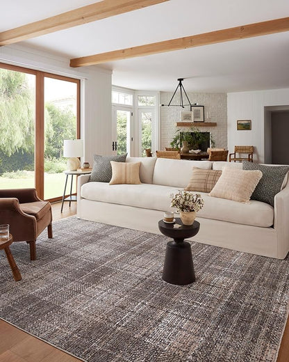 Loloi Angela Rose Ember Collection EMB-05 Graphite/Multi 3'-6" x 5'-6" Accent Rug