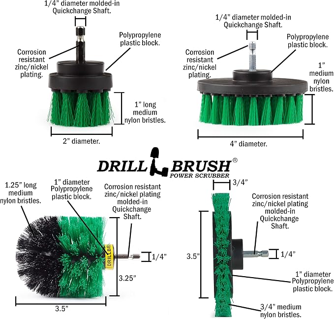 Drillbrush Green – Drill Power Kitchen Scrub Brush Kit – Oven Cleaning - Image 4
