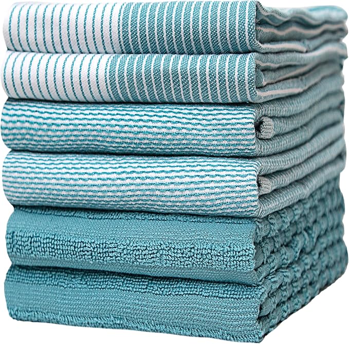 Premium Kitchen Towels | Large Cotton Dish Towels | Flat & Terry Highly by BumbleTowels