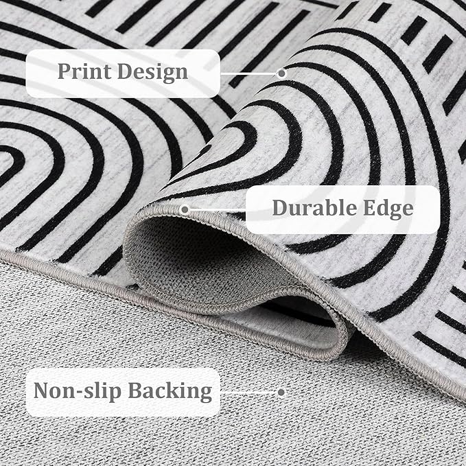 Washable Rug 5x7 Area Rugs for Living Room, Abstract Rug for Bedroom, Soft - Image 7