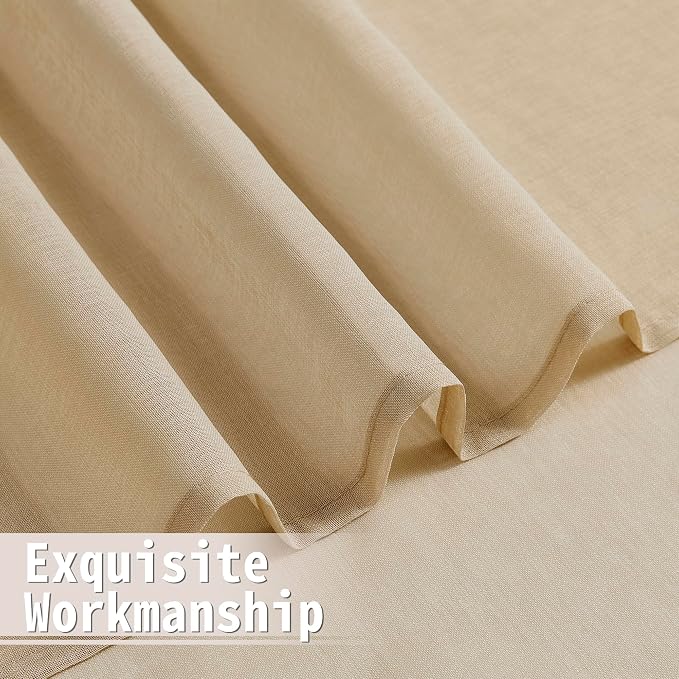 Tollpiz Sheer Door Curtain Closet Linen Textured Curtains Sheer Doorway Light - Image 8