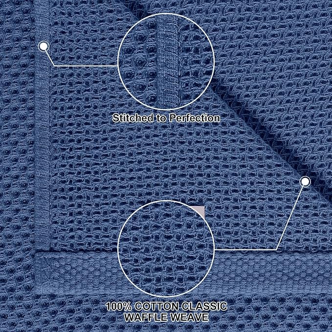 Homaxy 100% Cotton Kitchen Towels and Dishcloths Set, 12 x 12 Inches and 13 x - Image 2