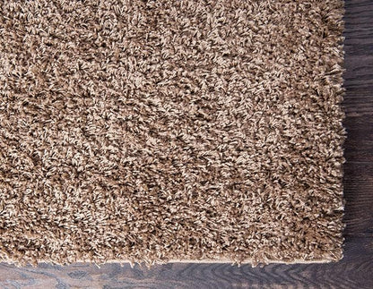 Unique Loom Solid Shag Collection Area Rug (9' x 12' Rectangle, Sandy Brown)