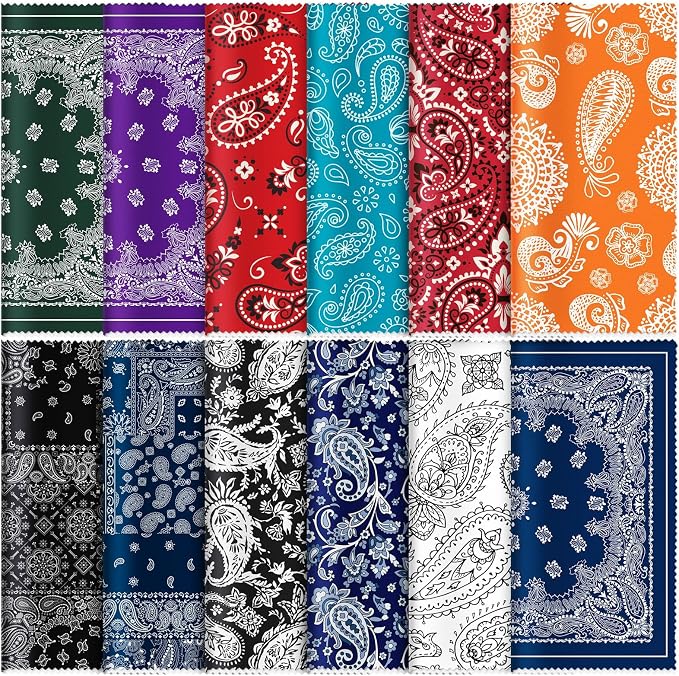 24 Pcs Microfiber Cleaning Cloth Paisley Elegant Flowers Design Glasses by Copkim