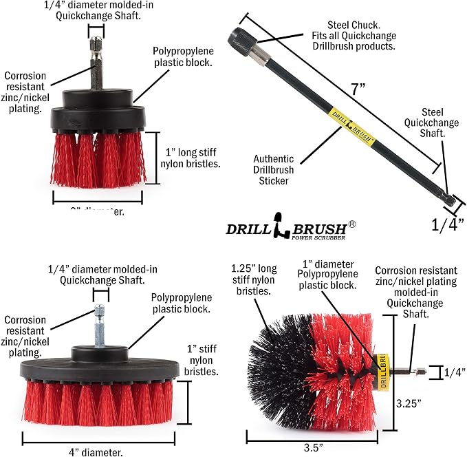 Drillbrush - Rotary Drill Brush Cordless Scrubber - Deck Scrub Brush Kit - - Image 5