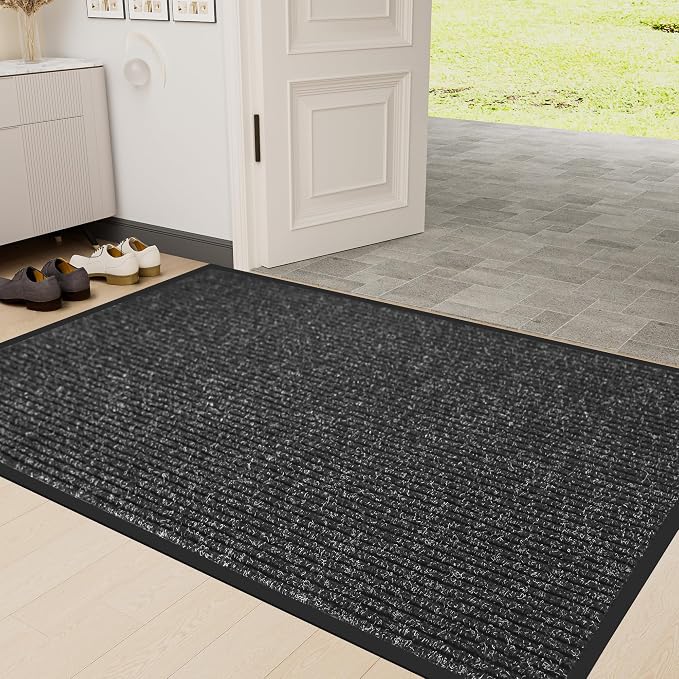Front Door Mat Indoor Outdoor Entrance, TPR Backing Non-Slip Doormats, Low - Image 8
