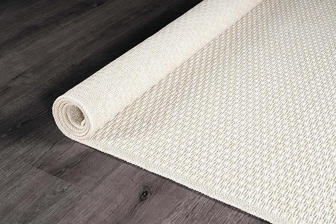 Easy Jute Rug 8x10 Indoor Outdoor Natural Rugs Solid Fiber Rug Woven Area Rug Boho Easy Clean Inside Carpet for Living Room Bedroom Dining Room Hallway or Outdoor Patio Porch (8 X 10 Bone)