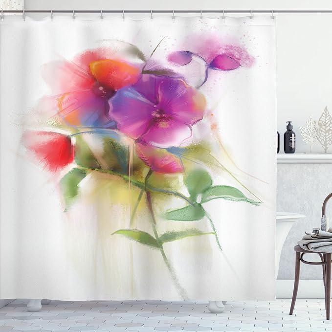 Ambesonne Flower Shower Curtain, Blooming Orchid Spring Bouquet Romance Wedding by Ambesonne