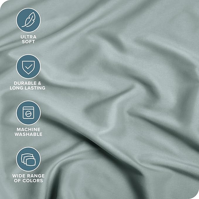 Bare Home Fitted Bottom Sheet Twin Extra Long Size - Premium 1800 Microfiber - Ultra-Soft Hotel Luxury - Deep Pocket - Durable and Long Lasting (Twin, Sea Spray)