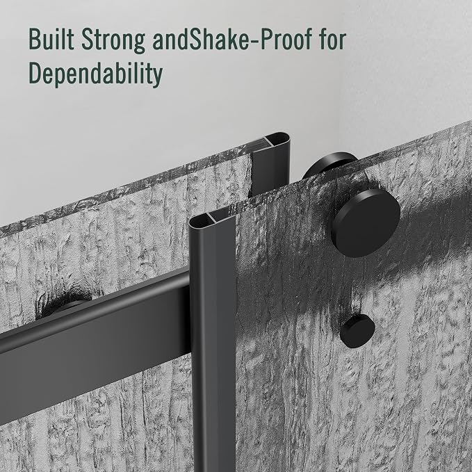 Bathtub Sliding Door 60" W x 56" H, Tub Shower Door, Frameless Bypass Double - Image 5