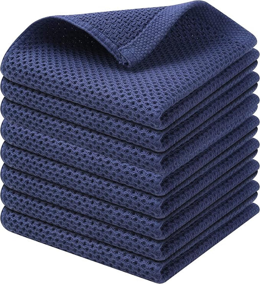 Kitinjoy 100% Cotton Kitchen Dish Cloths, 8 Pack Waffle Weave Ultra Soft by Kitinjoy