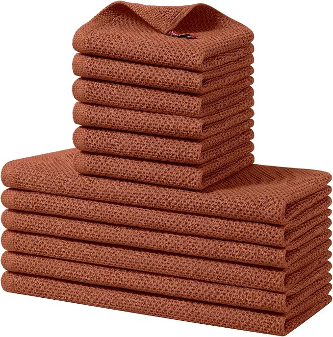 Homaxy 100% Cotton Kitchen Towels and Dishcloths Set, 12 x 12 Inches and 13 x by Homaxy