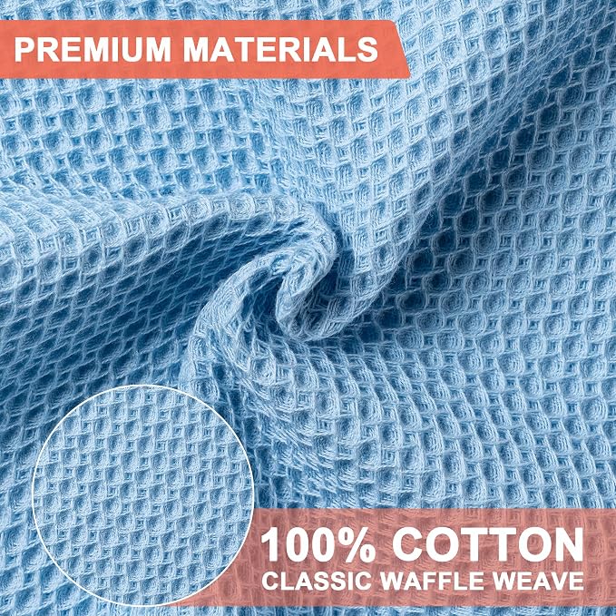 BOOMIBOO 6-Pack Kitchen Dish Cloths, 100% Cotton Waffle Weave, Ultra Soft - Image 2