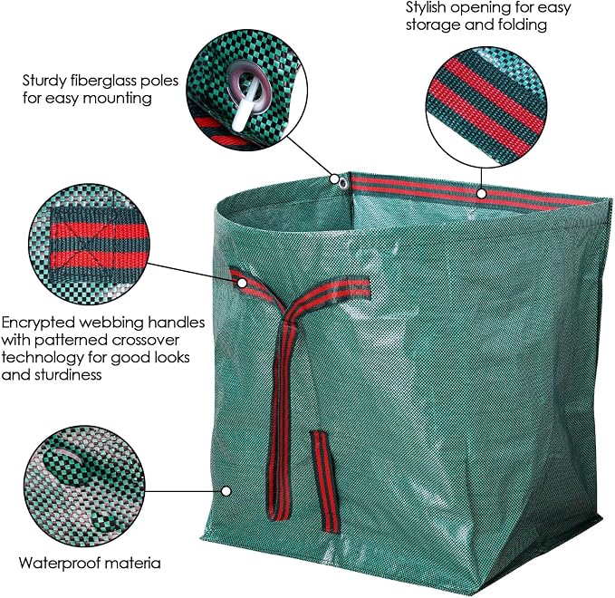 Reusable Yard Waste Bags, 72 Gallon Lawn And Leaf bags 2 Pack, Heavy Duty - Image 3