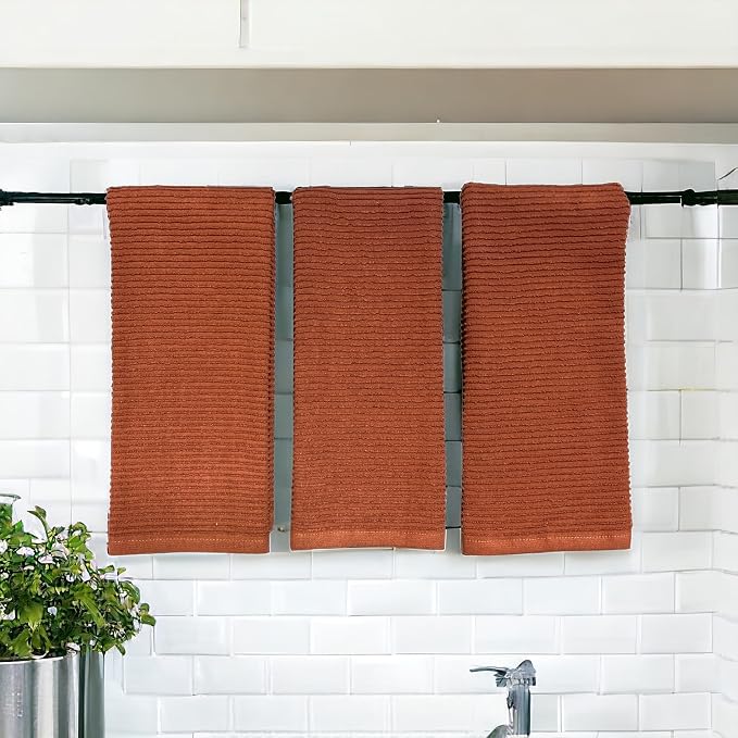 Kitchen Hand Towels: Maroon Rust 100% Cotton Cloth Soft Cleaning Drying Dished - Image 3