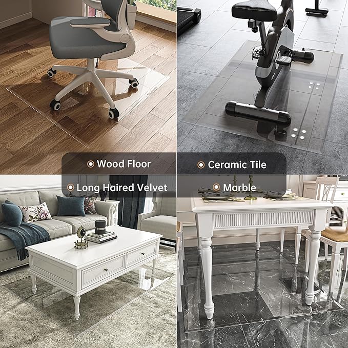 36“ x 36” Beveled Edge Glass Chair Mat - Image 9