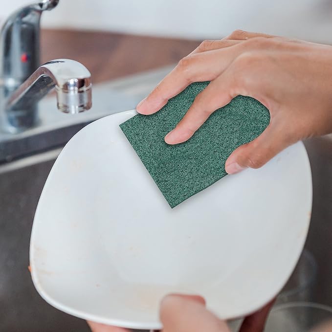 100 Pack Heavy Duty Scouring Pads 3x4 Inch – Green Scrubbing Pads, Non Scratch - Image 4