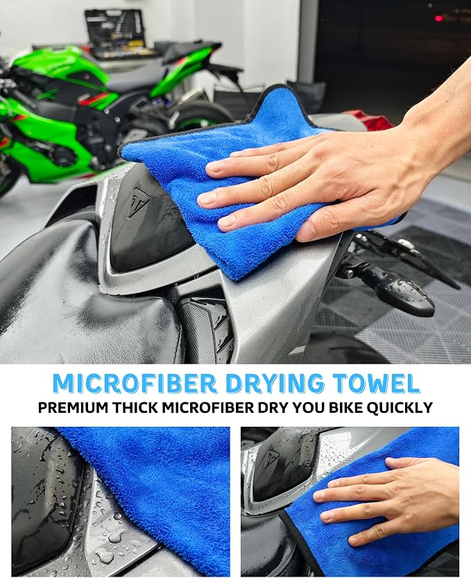 Motorcycle Cleaning Brush Kit 6 Pack, Easy Reach Brush, Chain Brush, Wool Wash - Image 7