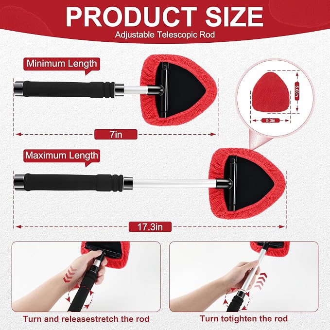 JUSTTOP Windshield Cleaner Tool, Car Interior&Exterior Window Cleaning Tool - Image 2