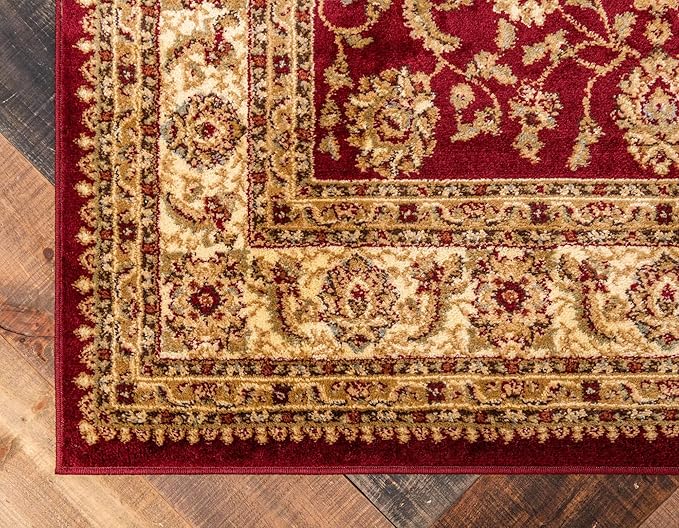 Unique Loom Voyage Collection Area Rug - St. Louis (6' 1" x 9' Rectangle Red/Gold)