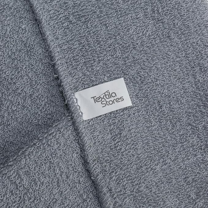 Textila Terry Wash Cloths – Pack of 10, Cool Grey, 12x12 Inches – Soft - Image 7