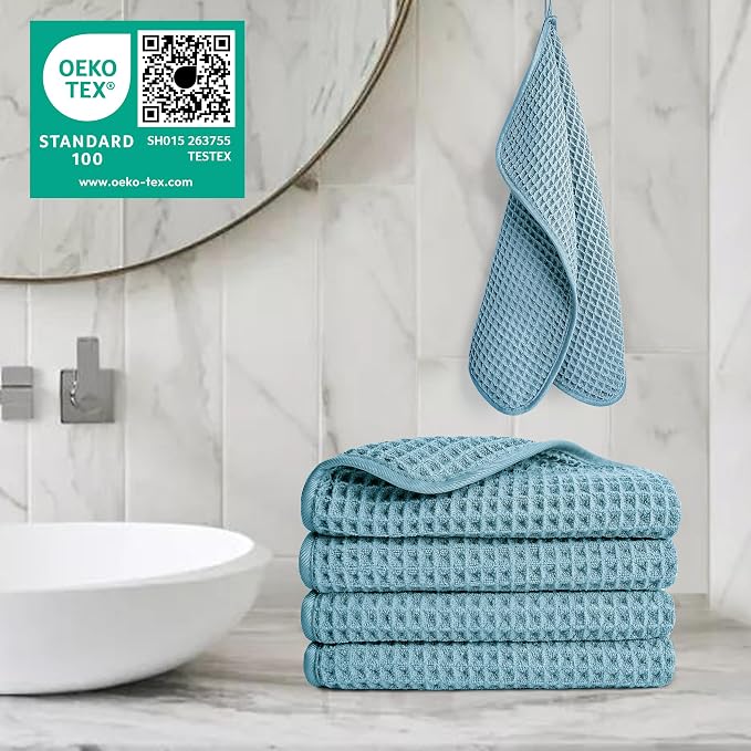 POLYTE 430 GSM Microfiber Lint Free Washcloth Face Towel, 13 x 13 in, 4 Pack - Image 5