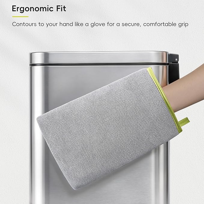 EKO Microfiber Cleaning Mitt for Stainless Steel – Lint-Free Reusable Polishing - Image 7