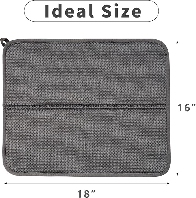 2 Pack Dish Drying Mat, Absorbent Microfiber Dish Drying Mat - Image 5