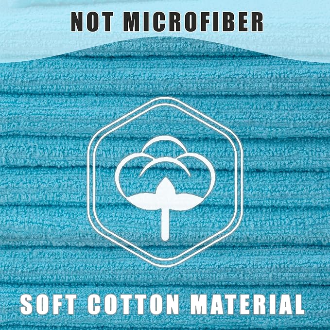 Textila Bar Mop Towels 16x19 Inch – Turquoise – Pack of 12, Cotton Dish Cloths - Image 5