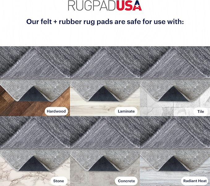 RUGPADUSA - Dual Surface - 7' Round - 3/8" Thick - Felt + Rubber - Enhanced - Image 5