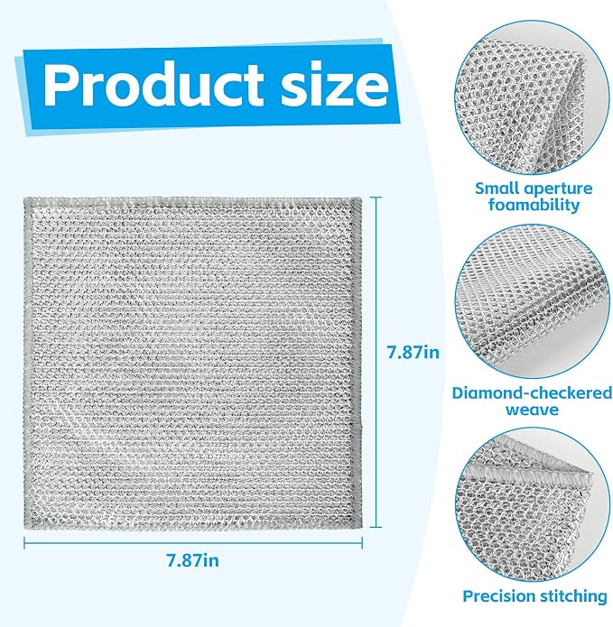 12Pack Multipurpose Wire Dishwashing Rags, Upgrade Non Scratch Wire Dishcloth - Image 2