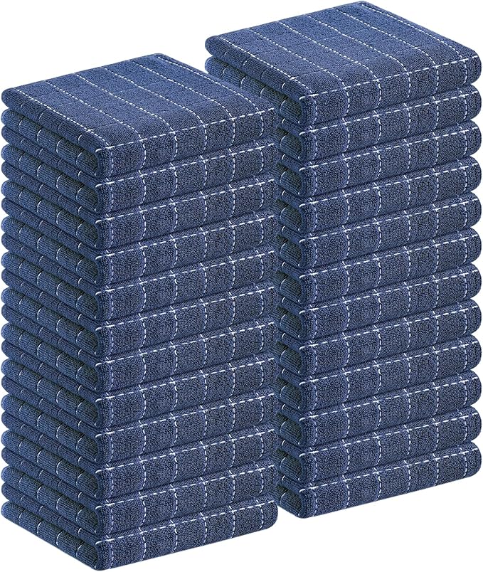Homaxy 100% Cotton Terry Kitchen Towels, Checkered Designed, Soft and Super by Homaxy