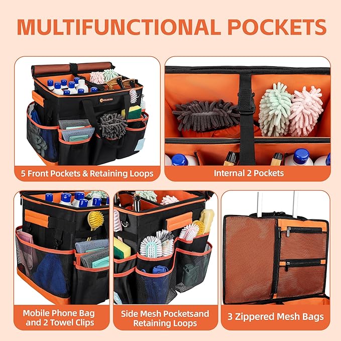 WILAXI PRO Large Rolling Cleaning Caddy - Image 4