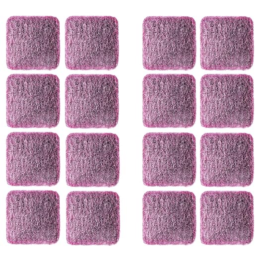 16-Pack Individually Wrapped Red Stainless Steel Soap Pads | Reusable Steel by Unknown