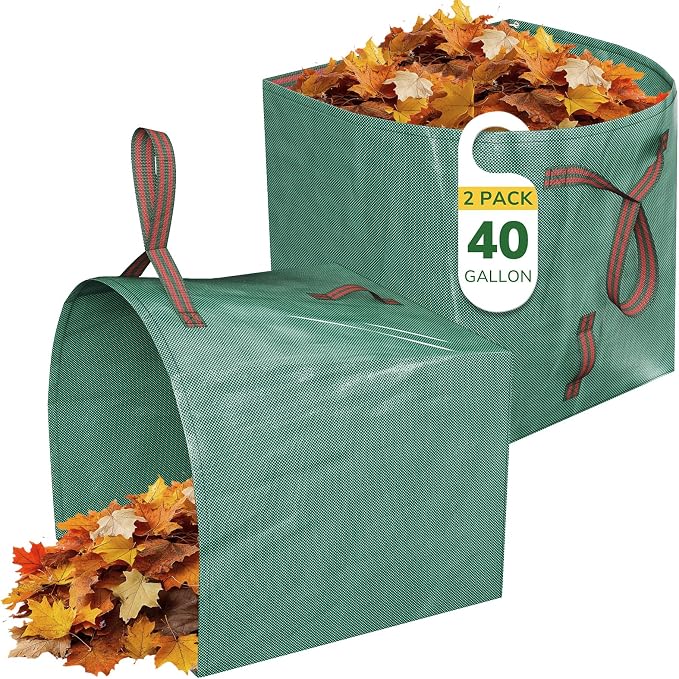 GreatBuddy Lawn Bag, 40 Gallon Yard Waste Bags, Heavy Duty PP Garden Leaf Bags by GreatBuddy