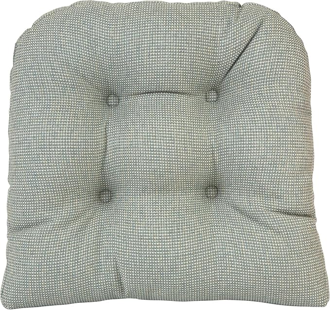 Klear Vu Gripper Overstuffed Universal Non-Slip Dining Chair Cushions for Kitchen Decor or Office Use, U-Shaped Skid-Proof Seat Pad, 17x17 Inches, 2 Count (Pack of 1), Solid Spa Green