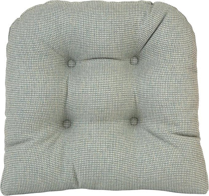 Klear Vu Gripper Overstuffed Universal Non-Slip Dining Chair Cushions for Kitchen Decor or Office Use, U-Shaped Skid-Proof Seat Pad, 17x17 Inches, 2 Count (Pack of 1), Solid Spa Green