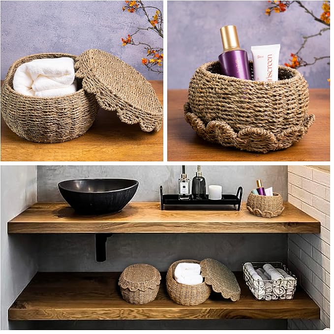 KOLWOVEN Set of 3 Wicker Storage Baskets - Image 6