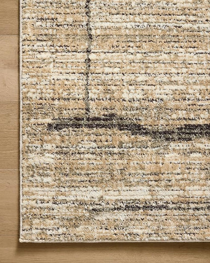 Loloi Jeremiah Brent Bleecker Collection BLE-05 Natural/Charcoal 6'-7" x 9'-3" Area Rug