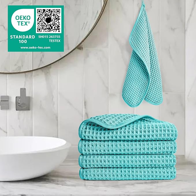 POLYTE 430 GSM Microfiber Lint Free Washcloth Face Towel, 13 x 13 in, 4 Pack - Image 5