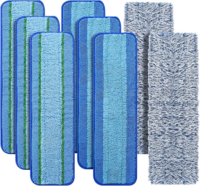 8 Pack Mop Pads Replacement for Bona Family of Mops, Washable & Reusable by AnDongo