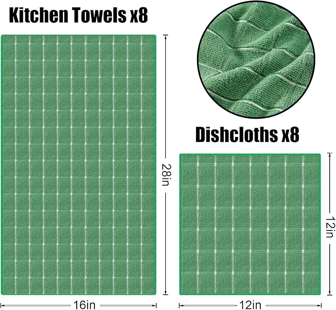 Homaxy Microfiber Kitchen Towels and Dishcloths Set, 20 Pack Soft and Absorbent - Image 6