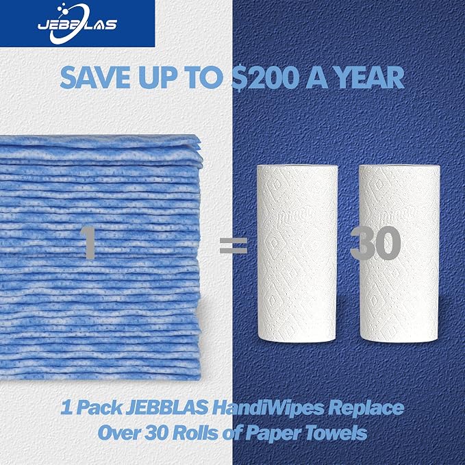 JEBBLAS 100Pcs Reusable Cleaning Cloths 11.8‘’x11.8‘’ Handi Wipes Reusable - Image 5